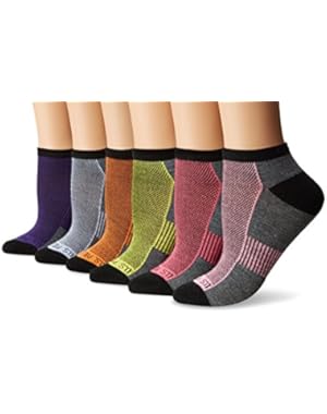 Women's 6 Pack Performance Low Cut Socks, Multi, 9-11