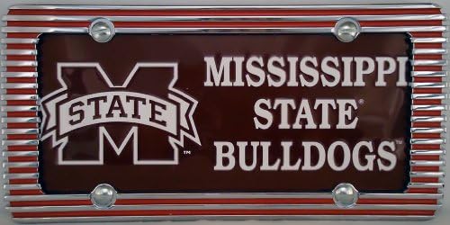 1, Mississippi State Bulldogs , on a Metal Sign, in a Red, Chrome Billet Metal Border,+10A2.2+10A2.7+