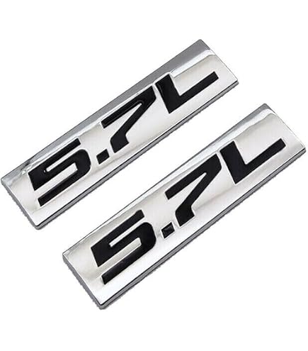 DNA Motoring 5.7L Chrome/Red Metal Body Emblem Badge - 3D Stick On Trim