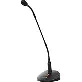 BOYA BY-GM18CB Desktop Gooseneck Condenser Microphone with Base for Lecture | 18" Podium Microphones with LED Indicator, XLR Mic for Meetings Video Conferences Streaming