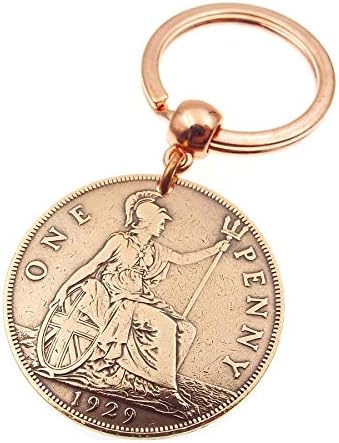 A Silver Dream 1929 British Penny Coin Keyring