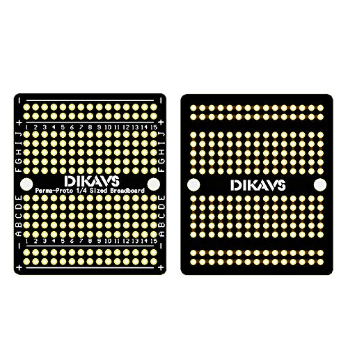 DIKAVS Perma-Proto Quarter-Sized Breadboard PCB Double-Sized Welding Breadboard PCB Universal Printed Circuit Board for Arduino (Pack of 4)
