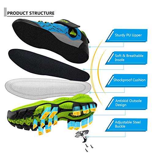 Kids Hiking Shoes School Athletic Tennis Sneaker Slip Resistant Steel Buckle Sole Walking Running Climbing Trekking Sneakers for Boys Girls