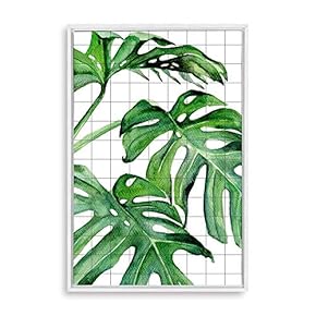 Framed Canvas Home Artwork Decoration Nordic Style Plant Canvas Wall Art for Living Room, Bedroom - 16x24 inches