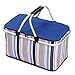 iwill CREATE PRO Blue Insulated Picnic Basket - Collapsible Ultra-Size Insulated Picnic Basket for Outdoor Picnic or Camping Use