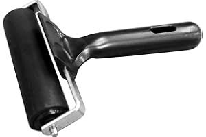 KXKZREN Rubber Roller for Flooring Installation 4 inch Rubber Brayer Glue Roller for Boat Flooring Install Printmaking Painting Stamping Wallpaper Gluing Application