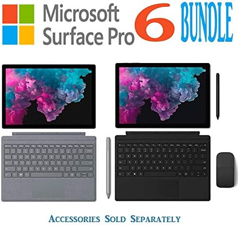 Newest Model Microsoft Surface Pro 6 Bundle 12.3 Inch PixelSense Touchscreen Tablet PC Intel Quad Core i5-8250U (Beat i7-7500U) 128GB/256GB SSD HDMI WiFi Windows 10