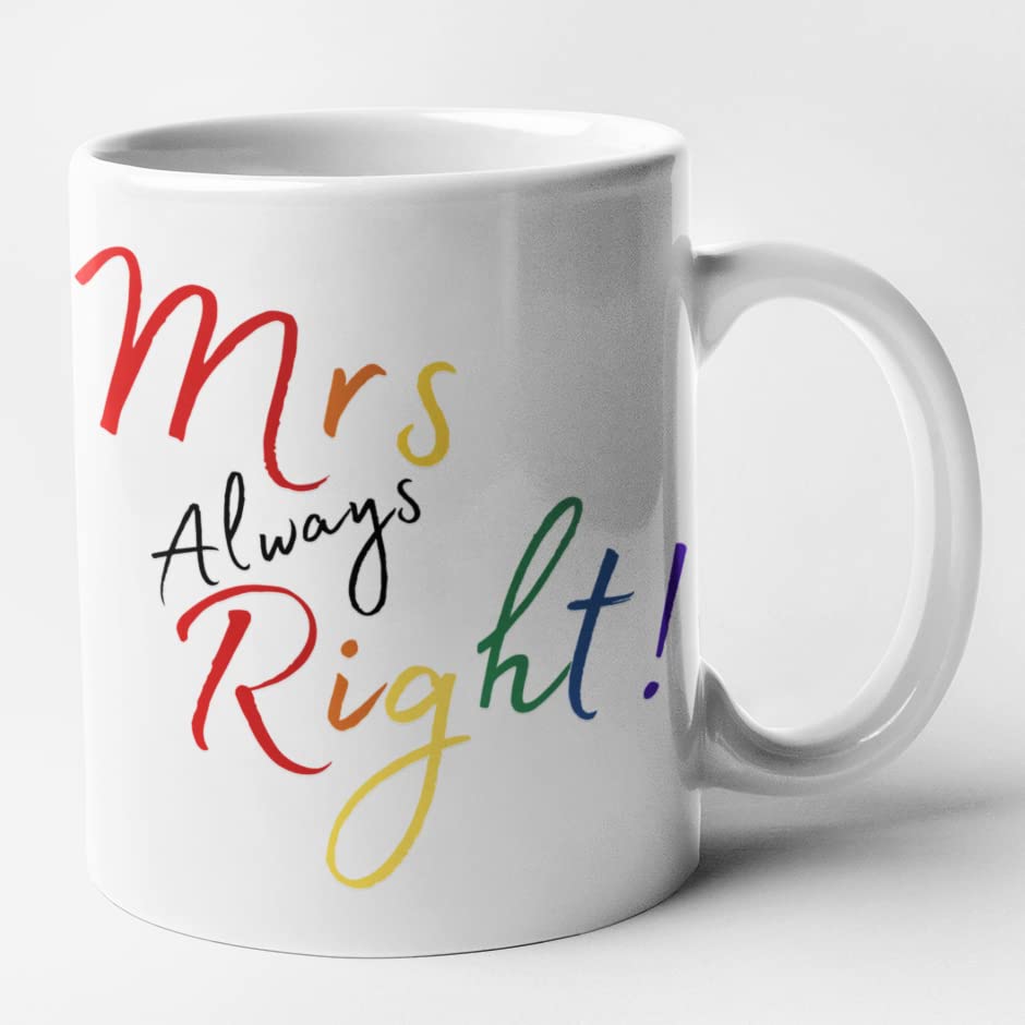 Lesbian Couple Set of 2 Mugs - Mrs Right & Mrs Always Right (White)