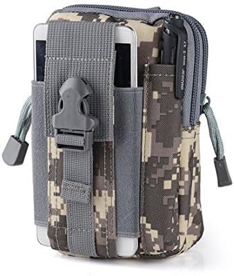 Hannahool 600D Compact Multi-Purpose Tactical Utility Gadget Pouch Tools Waist Bag Pack Tactical Molle Pouch EDC Utility Gadget Belt Waist Bag with Cell Phone Holder(ACU Camo)