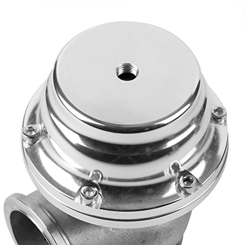 Purple Adjustable Pressure 1-30 PSI Manual Turbo Charger Boost Control+Rocket Switch without Electronic Wastegate/ Silver 44mm 14 PSI V-Band ClampOn Manifold Wastegate Kit+Dump Pipe Valve+Sealing Ring