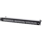 Monoprice Cat6A 1U Patch Panel - 19in, Shielded, 24 RJ45 Ports Dual IDC, for Use with 22-26AWG Stranded and Solid Wire - Entegrade Series