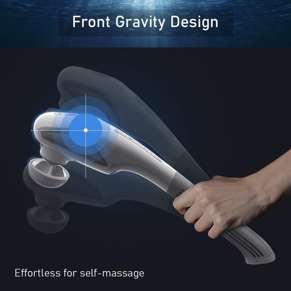 TYMO WHITE WHALE Handheld Massager - Heat Therapy Massager with Silicone Nodes for Comfortable use, Powerful (3600 RPM) Deep Tissue Percussion for Pain Relief, Cover 90% Body Massage: Health & Personal Care