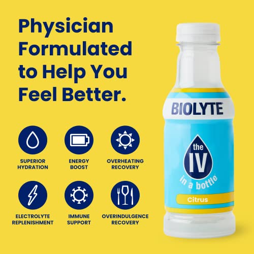 BIOLYTE Rehydration Drink Electrolyte and Fluid Replacement the IV in a Bottle 12 Pack