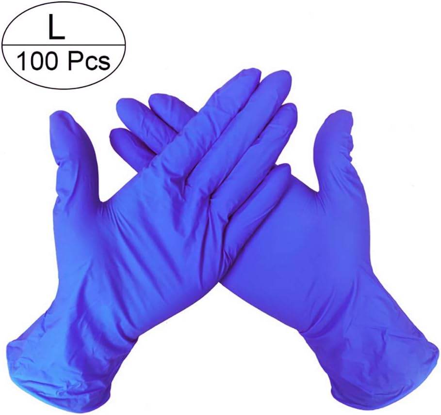 ShuangXin Disposable Nitrile Gloves Nitrile Industrial Glove Latex Free,Powder Free, Textured,Non-Sterile 100 Pcs