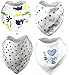 BabyPand Set Of 4 Baby Bandana Bibs - Cute and Usable! For Your Little Boy Or Girl- High Absorbent- 100% Soft Cotton- Adjustable Size For 3-12 Months- Perfect For Daily Use- Baby Shower Idea