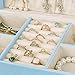 BEWISHOME 20 Section Girls Jewelry Box Jewelry Organizer with Lock Portable Jewelry Storage Case for Women Girls Kids Blue SSH78L