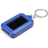 Othmro 5pcs Mini LED Keychain Flashlight Torch Solar Energy Power with Hook for Camping Hiking Hunting Fishing Blue