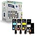INKUTEN Replacement Dell 1250c 1350cnw 1355cn C1760nw C1765nf C1765nfw High Yield Black Toner Cartridges - 4 pk ( 1 Black, 1 Cyan, 1 Magenta, 1 Yellow )