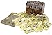 Well Pack Box Wooden Pirates Treasure Chest 156 Plastic Coins Gems Map Large 8x6x6 Pirate Note
