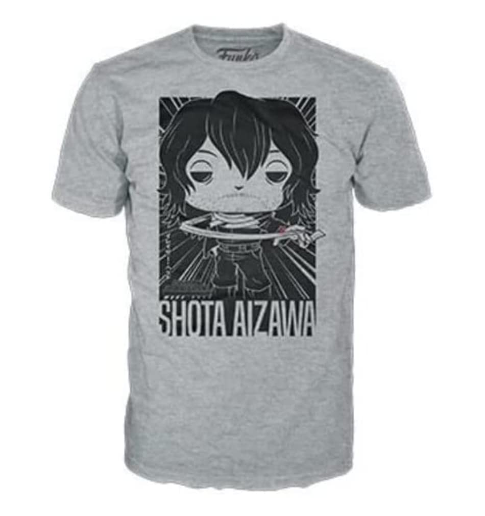 Funko Pop! & Tee: My Hero Academia (MHA) - Hota Shota Aizawa - Small - (S) - T-Shirt - Clothes With Collectable Vinyl Figure - Gift Idea - Toys and Short Sleeve Top for Adults Unisex Men and Women