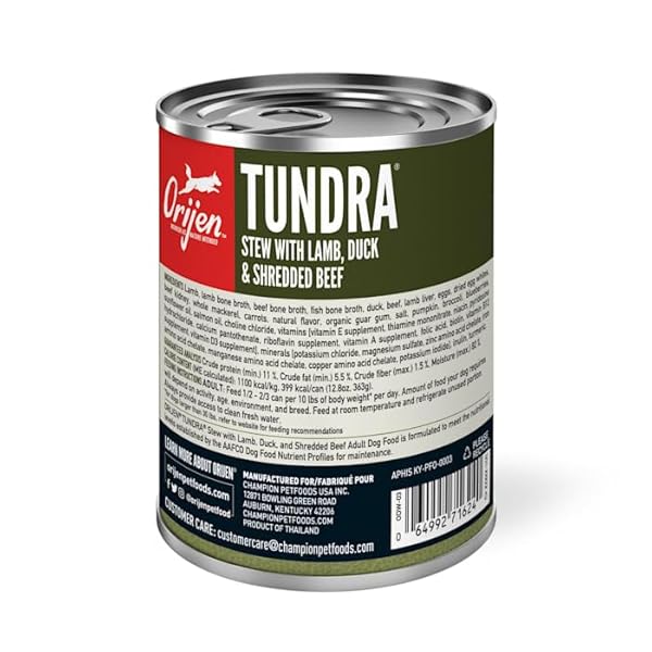 ORIJEN REAL MEAT SHREDS, GRAIN-FREE, TUNDRA STEW, PREMIUM WET DOG FOOD