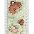 Rookie Humans 100% Cotton Sateen Fitted Crib Sheet: Enchanted Meadow. Floral Woodland Crib Sheet. Use as a Photo Background f