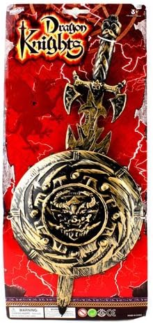 Okk Toys Dragon Knights 16.5" Medieval Sword &amp; 7" Shield For Kids Age 6+ [ Color May Vary ]