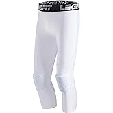 Legendfit Men's 3/4 Capri Basketball Pants with Knee Pads Padded Compression Leggings