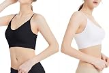 Comfyin Padded Bralette Women Sleep Yoga Sports Bra 3 Pack Black Beige White M view 3
