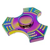 Mbaoluo Spinner Fidget EDC ADHD Focus Toy Ultra Durable High Speed 1-5 Min Spins Precision Kirsite (Rainbow -B)
