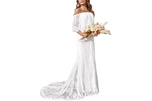 MASHENGYUE Lace Boho Wedding Dresses for Bride 2025 Beach Wedding Gowns for Women Long Country Bridal Dress
