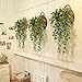 NAHUAA Artificial Hanging Vine, 2pcs 30 inches Outdoor Fake Hanging Plants Luxuriant Wall Hang Garland Porch Patio Arch Balcony Basket Garden Party Wedding Decorations