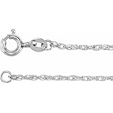 Sonia Jewels Solid 925 Sterling Silver 1.25mm Rope Chain Necklace 24"