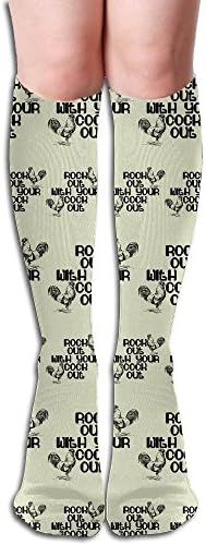 Cock Fight Funny Women's Compression Knee High Socks