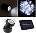 RivenAn Waterproof Solar Energy Powered 12 LED Spotlight with 2 Submersible Lamps for Outdoor Garden Pool Pond Spot Lamp Light, White