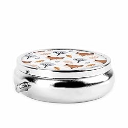 IBILIU Medicine Pill Case Autumnal Cute Foxes and