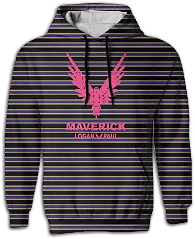 WeiGo Hoodies Men's Logan Pual Maverick Logo Pullover Graphic Athletics Sweatshirt Drastring Hoodies - Full 3D Printed With 2 Pockets