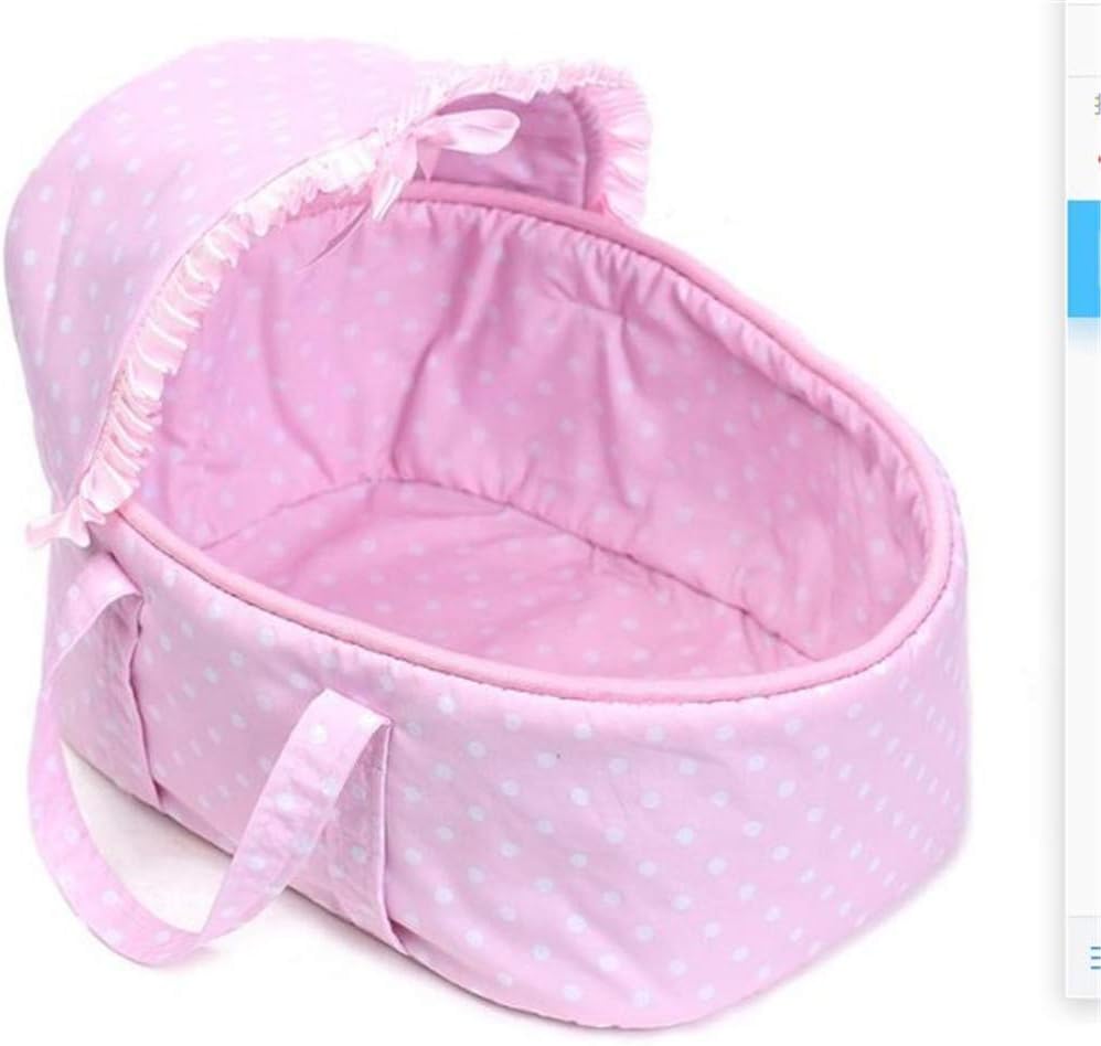 Prezzo PPHH Rosa Bambole Carry COT Letto con Cuscino Maniglie Sacco a Pelo Carrier Carrello per Le Piccole Bambole di 28-30cm / 11