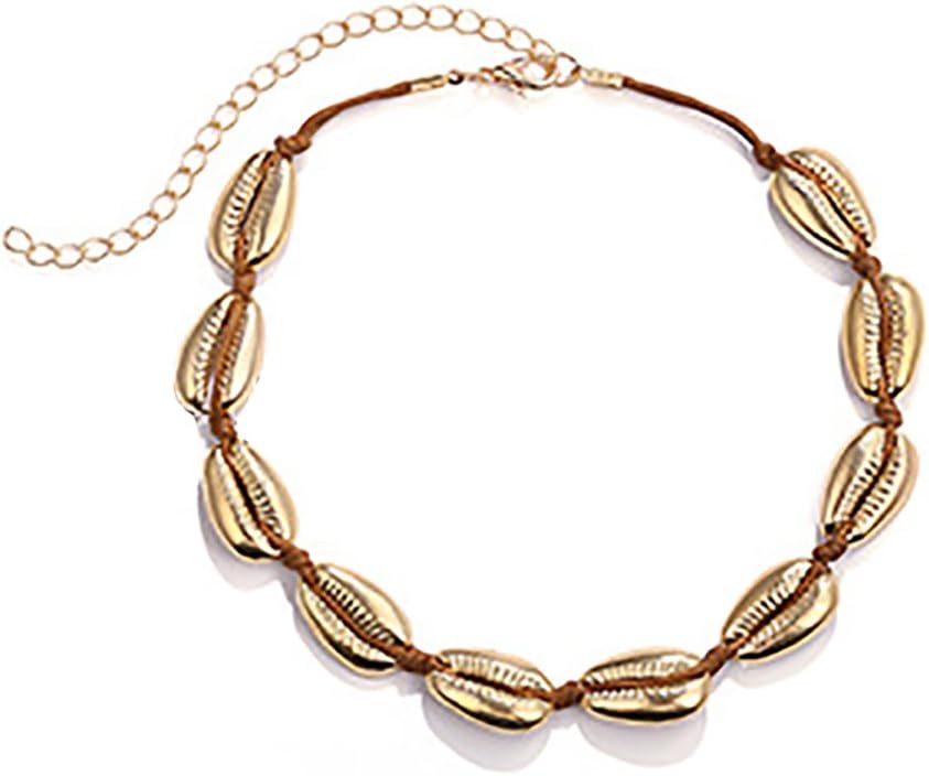Women Bohemia Shell String Necklaces Conch Chain Necklace Shell Shaped Necklace Made of Metal