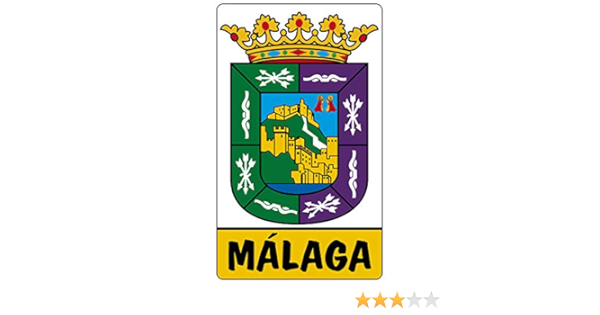 Artimagen Pegatina Escudo Vertical Málaga 50x85 mm.