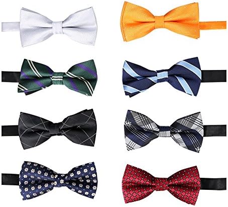 Elegant Pre-tied Bow ties Formal Tuxedo Bowtie Set with Adjustable Neck Band,Gift Idea For Men And Boys(5/8/10Pcs)