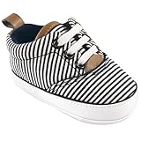 Luvable Friends Boy's Print Canvas Sneaker Casual, Stripe, 12-18 Months