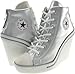 Maxstar Women's 777 Back Zipper PU High Wedge Heel Sneakers Silver 9 B(M) US