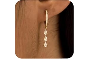 SELFROSE Gold Dangle Earrings for Women,Christmas Gifts Jewelry Dainty Earring 14K Gold Plated Drop Earrings for Women Trendy Hypoallergenic CZ Dangling Earring