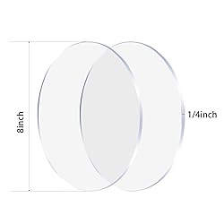2 Pieces 1/4" Round Plexiglass Sheet, 8 Inch