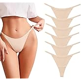 Jeserom 6 Pack G-String Thongs for Women Low Rise Seamless No Show Thong T Back Underwear