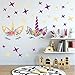 Unicorn Wall Decals,Unicorn Wall Sticker Decor with Heart Flower Birthday Christmas Gifts for Boys Girls Kids Bedroom Decor Nursery Room Home Decor (2 Pack Unicorn) (B)