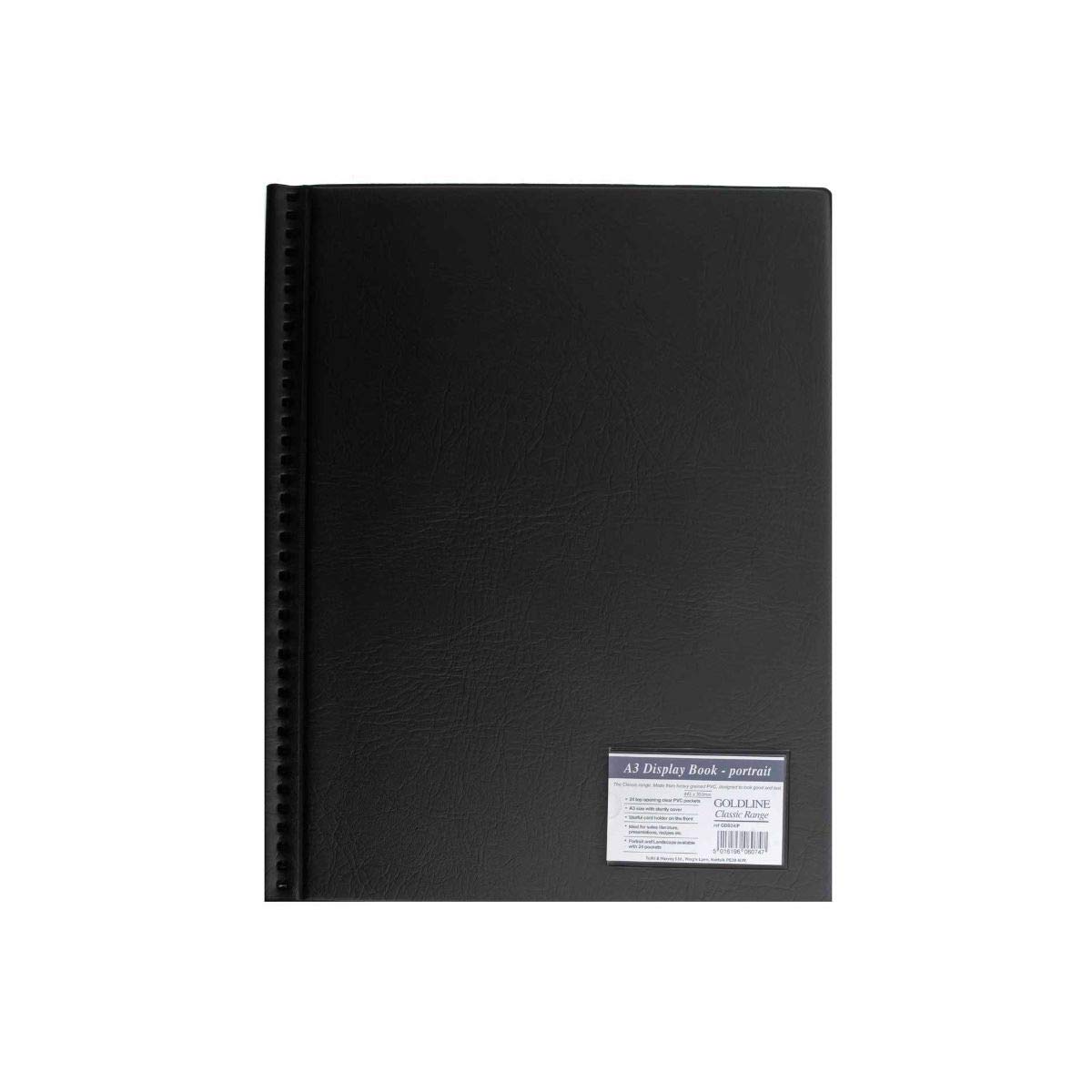 Exacompta Guildhall Premium Display Book, A3 Portrait, 24 Pockets, Black