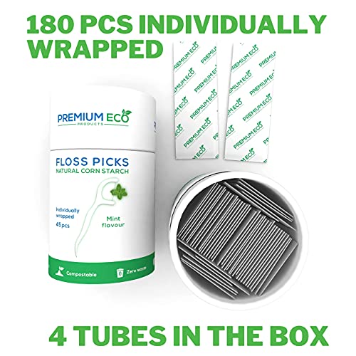 Eco Friendly Floss Picks Individually Wrapped Vegan Biodegradable