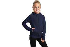WELAKEN Teens Girls' Zip-Up Hoodie Sweatshirt Kids Long Sleeve Athletic Jacket with Pockets